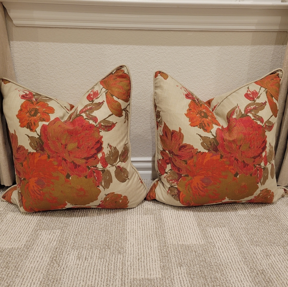 Set 2 of Floral Throw Pillows